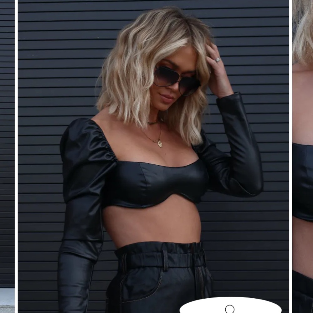 Vici faux leather crop top